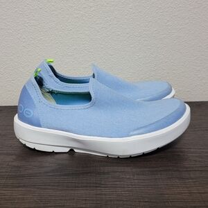 Oofos Slip On Light Blue Recovery Shoes